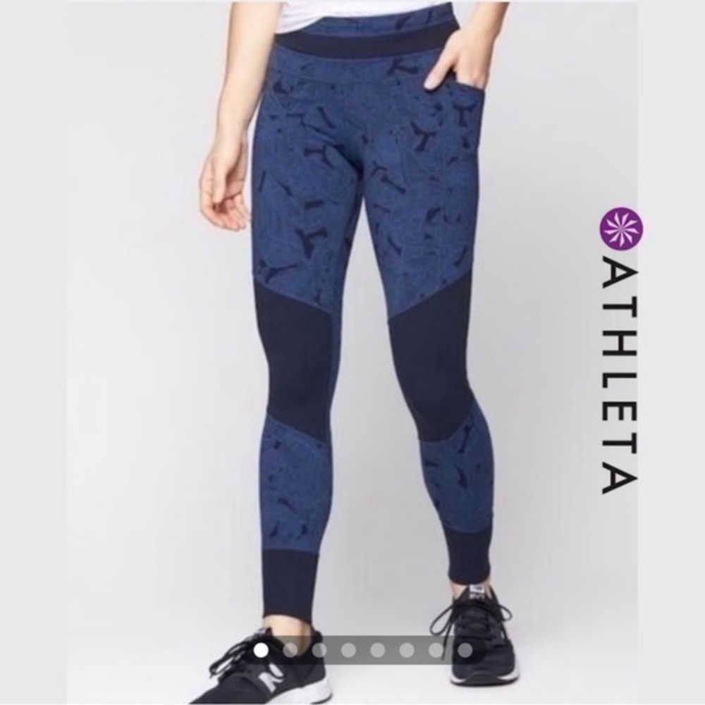 Athleta Tropical Excursion Tight Leggings Blue Size S